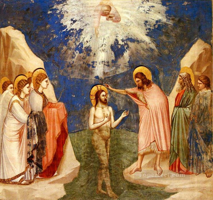 イエスの洗礼 宗教的キリスト教徒油絵